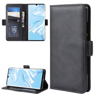 Dual-side Magnetic Buckle Horizontal Flip Leather Case for Huawei P30 Pro, with Holder & Card Slots & Wallet & Photo Frame(Black)