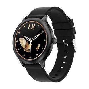 DK19 1.28 inch Color Screen Smart Watch, IP68 Waterproof,Silicone Watchband,Support Heart Rate Monitoring/Blood Pressure Monitoring/Blood Oxygen Monitoring/Sleep Monitoring/Predict Menstrual Cycle Intelligently(Black)