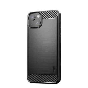 For iPhone 13 mini MOFI Gentleness Series Brushed Texture Carbon Fiber Soft TPU Case  (Black)