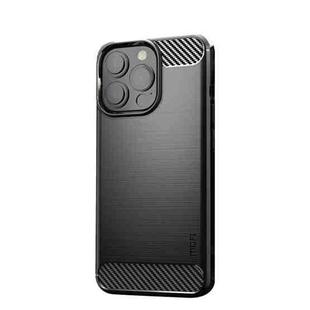 MOFI Gentleness Series Brushed Texture Carbon Fiber Soft TPU Case For iPhone 13 Pro Max (Black)