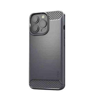 MOFI Gentleness Series Brushed Texture Carbon Fiber Soft TPU Case For iPhone 13 Pro Max (Gray)