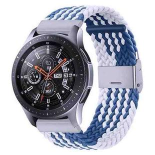 For Samsung Galaxy Watch 4 / Watch 5 20mm Nylon Braided Metal Buckle Watch Band(Z Blue White)