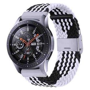 For Samsung Galaxy Watch 4 / Watch 5 20mm Nylon Braided Metal Buckle Watch Band(Z Black White)