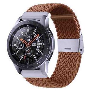 For Samsung Galaxy Watch 4 / Watch 5 20mm Nylon Braided Metal Buckle Watch Band(Coffee)
