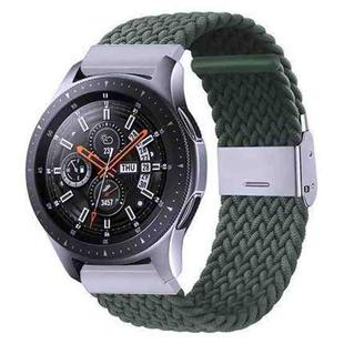 For Samsung Galaxy Watch 4 / Watch 5 20mm Nylon Braided Metal Buckle Watch Band(Olive Green)