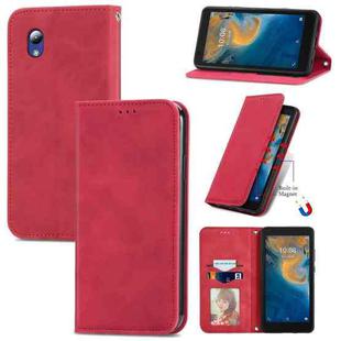 For ZTE Blade A31 Lite Retro Skin Feel Business Magnetic Horizontal Flip Leather Case With Holder & Card Slots & Wallet & Photo Frame(Red)