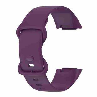 For Fitbit Charge 5 Monochromatic Silicone Watch Band, Size：Large Size(Purple)