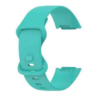 For Fitbit Charge 5 Monochromatic Silicone Watch Band, Size：Large Size(Light green)
