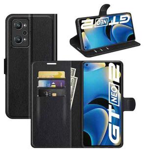 For OPPO Realme GT Neo2 Litchi Texture Horizontal Flip Protective Case with Holder & Card Slots & Wallet(Black)