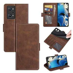For OPPO Realme GT Neo2 Dual-side Magnetic Buckle Horizontal Flip Leather Case with Holder & Card Slots & Wallet(Brown)