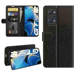 For OPPO Realme GT Neo2 R64 Texture Single Horizontal Flip Protective Case with Holder & Card Slots & Wallet& Photo Frame(Black)
