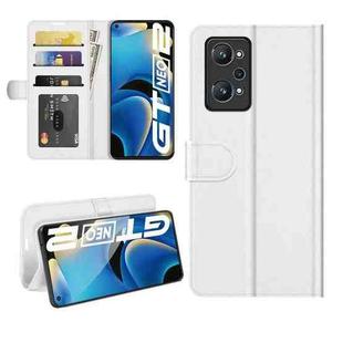 For OPPO Realme GT Neo2 R64 Texture Single Horizontal Flip Protective Case with Holder & Card Slots & Wallet& Photo Frame(White)