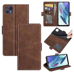 For Motorola Moto G50 5G Dual-side Magnetic Buckle Horizontal Flip Leather Case with Holder & Card Slots & Wallet(Brown)