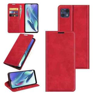 For Motorola Moto G50 5G Retro-skin Business Magnetic Suction Leather Case with Holder & Card Slots & Wallet(Red)