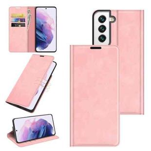For Samsung Galaxy S22+ 5G Retro-skin Business Magnetic Suction Leather Case with Holder & Card Slots & Wallet(Pink)