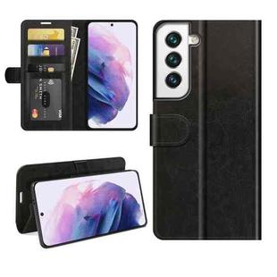 For Samsung Galaxy S22+ 5G R64 Texture Single Horizontal Flip Protective Case with Holder & Card Slots & Wallet& Photo Frame(Black)