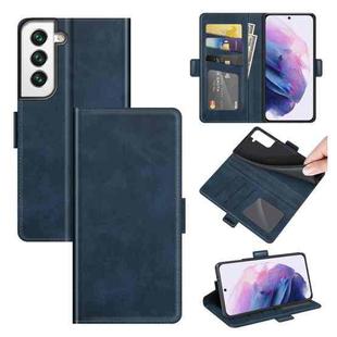 For Samsung Galaxy S22 5G Dual-side Magnetic Buckle Horizontal Flip Leather Case with Holder & Card Slots & Wallet(Dark Blue)