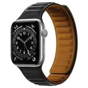 Silicone Magnetic Strap Watch Band For Apple Watch Ultra 49mm / Series 8&7 45mm / SE 2&6&SE&5&4 44mm / 3&2&1 42mm(Black)