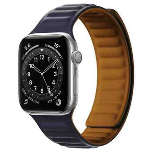 Silicone Magnetic Strap Watch Band For Apple Watch Ultra 49mm / Series 8&7 45mm / SE 2&6&SE&5&4 44mm / 3&2&1 42mm(Indigo)