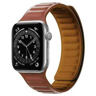 Silicone Magnetic Strap Watch Band For Apple Watch Ultra 49mm / Series 8&7 45mm / SE 2&6&SE&5&4 44mm / 3&2&1 42mm(Brown)