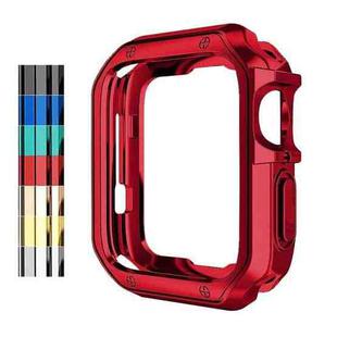 Anti-fall Electroplating TPU Watch Protective Case for Apple 1/2/3/4/5/6/7/SE 38mm/40mm/41mm(Red)