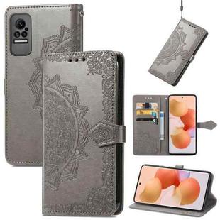 For Xiaomi Civi Mandala Embossing Pattern Horizontal Flip Leather Case with Holder & Card Slots & Wallet & Lanyard(Grey)