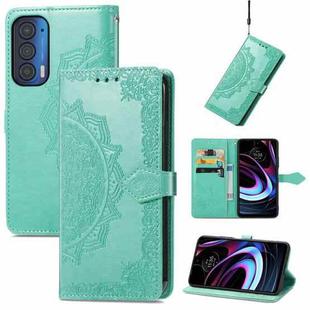 For Motorola Edge 2021 Mandala Embossing Pattern Horizontal Flip Leather Case with Holder & Card Slots & Wallet & Lanyard(Green)