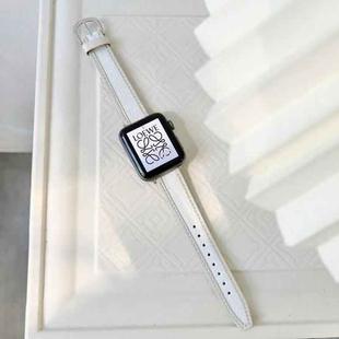 Knitting Leather Edge Sealing D-Type Strap For Apple Watch Series 8&7 41mm / SE 2&6&SE&5&4 40mm / 3&2&1 38mm(white)