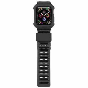 TPU + Silicone Integrated Watch Band For Apple Watch Series 8&7 41mm / SE 2&6&SE&5&4 40mm / 3&2&1 38mm(Black)