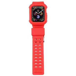 TPU + Silicone Integrated Watch Band For Apple Watch Series 8&7 41mm / SE 2&6&SE&5&4 40mm / 3&2&1 38mm(Red)