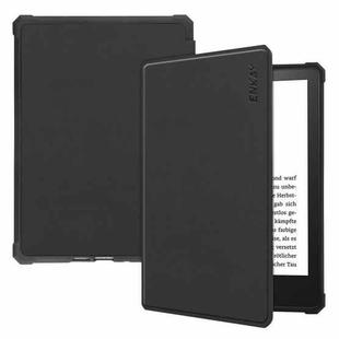 For Amazon Kindle Paperwhite 5 2021 ENKAY Solid Color Caster Texture Horizontal Flip Leather Tablet Case with Sleep / Wake-up Function(Black)