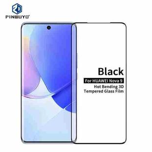 For Huawei nova 9 PINWUYO 9H 3D Hot Bending Tempered Glass Film(Black)