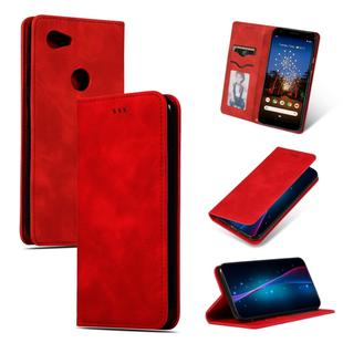Retro Skin Feel Business Magnetic Horizontal Flip Leather Case for Google Pixel 3A XL(Red)