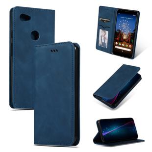 Retro Skin Feel Business Magnetic Horizontal Flip Leather Case for Google Pixel 3A XL(Navy Blue)