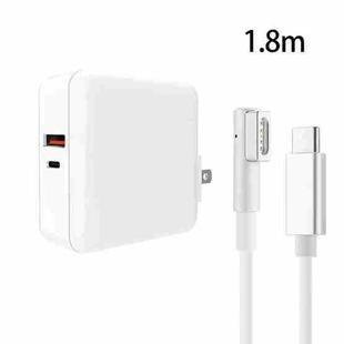 A6 PD 65W USB-C / Type-C + QC3.0 USB Laptop Adapter + 1.8m USB-C / Type-C to MagSafe 1 / L Data Cable Set for MacBook Series, US Plug