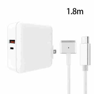 A6 PD 65W USB-C / Type-C + QC3.0 USB Laptop Adapter + 1.8m USB-C / Type-C to MagSafe 2 / T Data Cable Set for MacBook Series, US Plug