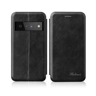 For Google Pixel 6 Integrated Voltage Retro Texture Magnetic Leather Case with Card Slot & Holder(Black)
