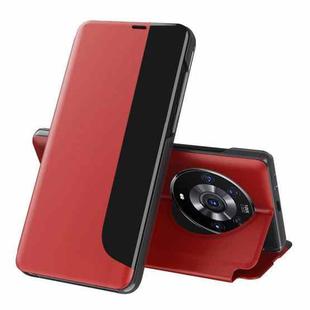 For Honor Magic3 Pro Side Display Magnetic Shockproof Horizontal Flip Leather Case with Holder & Sleep / Wake-up Function(Red)