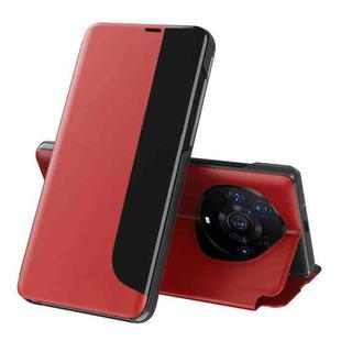 For Honor Magic3 Pro+ Side Display Magnetic Shockproof Horizontal Flip Leather Case with Holder & Sleep / Wake-up Function(Red)