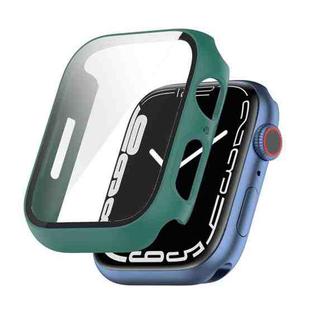 Shockproof PC Protective Case with Tempered Glass Film For Apple Watch Series 9 / 8 / 7 45mm(green)