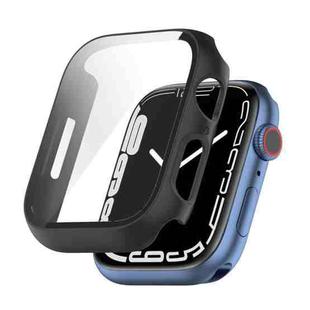 Shockproof PC Protective Case with Tempered Glass Film For Apple Watch Series 9 / 8 / 7 45mm(black)