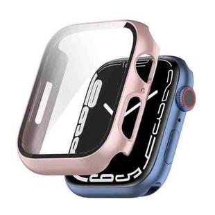 Shockproof PC Protective Case with Tempered Glass Film For Apple Watch Series 9 / 8 / 7 45mm(rose gold)