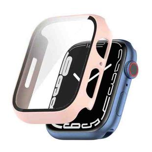 Shockproof PC Protective Case with Tempered Glass Film For Apple Watch Series 9 / 8 / 7 41mm(pink)