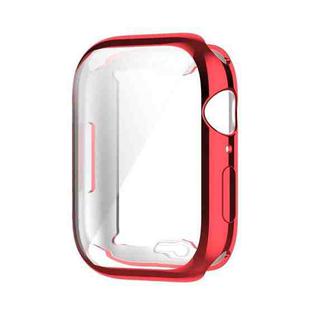 Shockproof TPU Full Protective Shell with Protective Film For Apple Watch Series 9 / 8 / 7 45mm(Red)