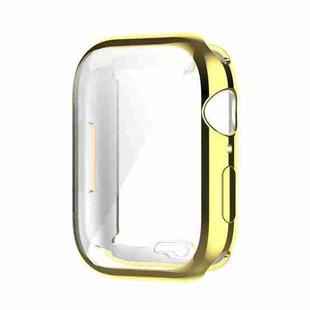 Shockproof TPU Full Protective Shell with Protective Film For Apple Watch Series 9 / 8 / 7 45mm(Gold)