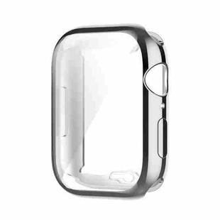 Shockproof TPU Full Protective Shell with Protective Film For Apple Watch Series 9 / 8 / 7 45mm(Silver)