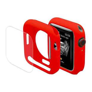ENKAY Hat-Prince Protective TPU Watch Case + Full Coverage PET Screen Protector Film For Apple Watch Series 8 / 7 41mm(Red)