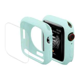 ENKAY Hat-Prince Protective TPU Watch Case + Full Coverage PET Screen Protector Film For Apple Watch Series 8 / 7 41mm(Light Blue)