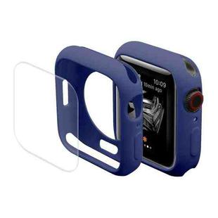 ENKAY Hat-Prince Protective TPU Watch Case + Full Coverage PET Screen Protector Film For Apple Watch Series 8 / 7 41mm(Dark Blue)