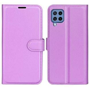 For Samsung Galaxy M22 Litchi Texture Horizontal Flip Protective Case with Holder & Card Slots & Wallet(Purple)